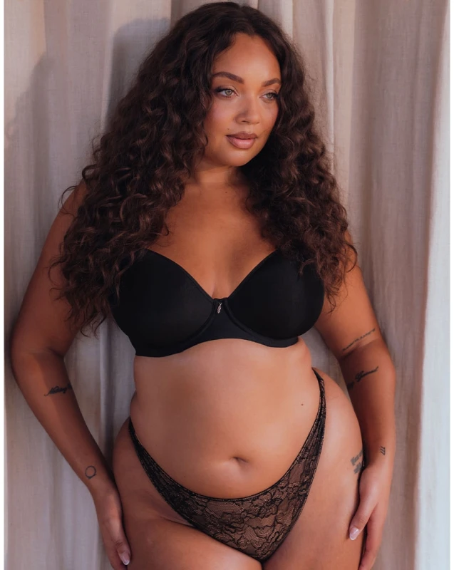 Image of Curvy Kate Curvy Kate Smoothie Spacer T-Shirt Bra Black - Curvy Kate - Size: 38D Black Female 38D MO65437