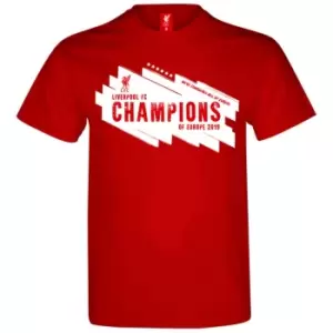 Image of Liverpool FC Mens Champions League Winners T-Shirt (S) (Red)