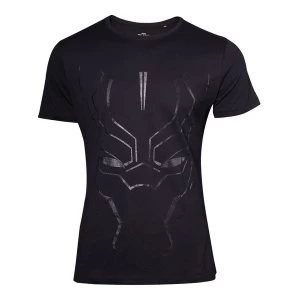 image of Black Panther - Black on Black Face Mens Large T-Shirt