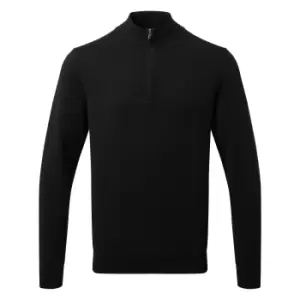 image of Asquith & Fox Mens Cotton Blend Zip Sweatshirt (L) (Black)