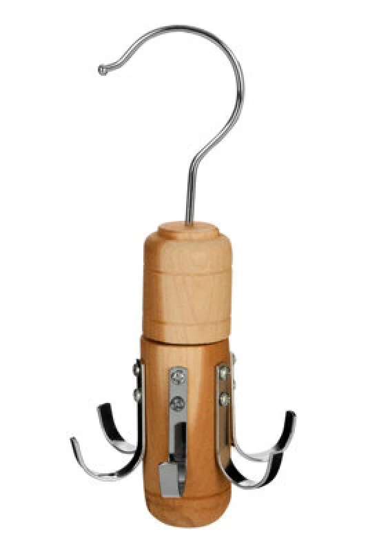 Image of Premier Housewares The Dandy Sparrow Cedar Wood 6 Hook Tie And Belt Hanger Natural