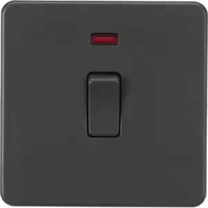 image of MLA Knightsbridge Screwless 20A 1G DP Switch With Neon Anthracite - SF8341NAT