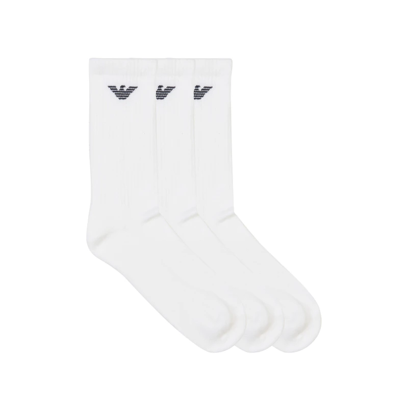 Image of Emporio Armani 3 Pack Short Socks White L/XL
