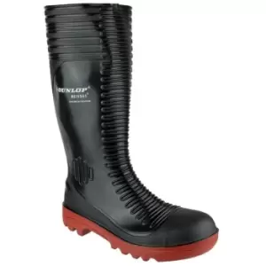 Image of Acifort Ribbed Full Safety Wellington Black - 12 - Dunlop
