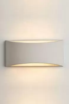 Image of White Concrete Art Deco Plaster Indoor Wall Light Large