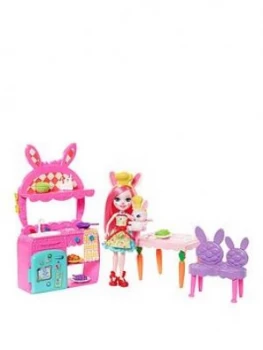 image of Enchantimals Kitchen Fun Playset With Doll And Animal