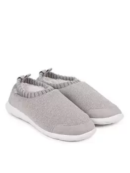 image of TOTES Isotoner Ladies Iso-Flex Bootie Slippers - Grey, Light Grey, Size 5, Women