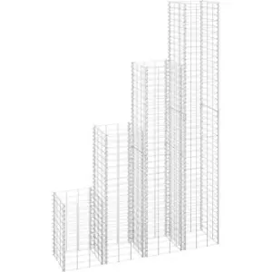 Image of Gabion Raised Beds 4 pcs 30x30x50/100/150/200cm Iron vidaXL - Silver