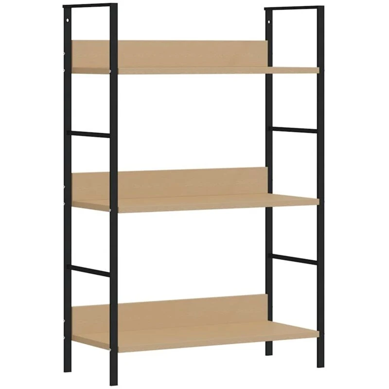 Image of VIDAXL 3-Layer Book Shelf Oak 60x27.6x90.5cm Engineered Wood Vidaxl 8719883890555