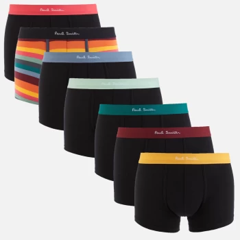 Image of Paul Smith Mens 7-Pack Artist Stripe Mixed Boxer Breifs - Black/Multi - M