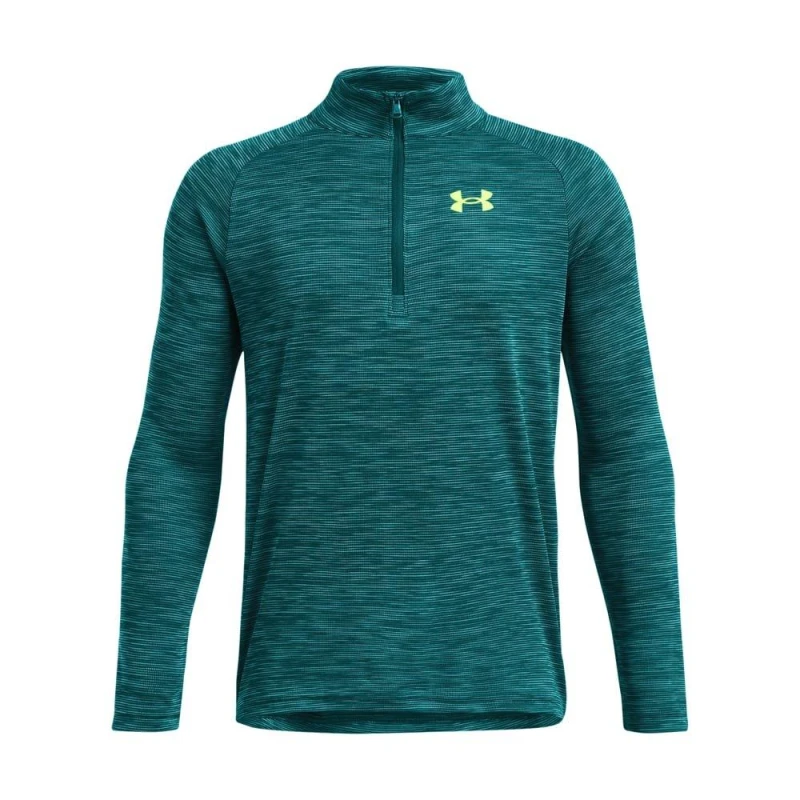 Image of Under Armour Tech Textured half Zip Sleeve Top - Blue Blue 9 - 10 Years