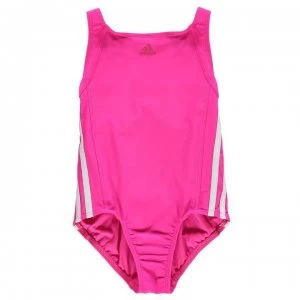 adidas Three Stripe Swimsuit Junior Girls - Real Pink - main image