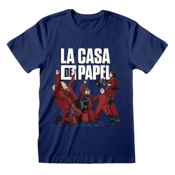 Image of La Casa De Papel - Celebrating Unisex Large T-Shirt - Navy