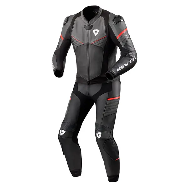 Image of REV'IT! Combi Beta Two Piece Suit Anthracite Neon Red Size 58