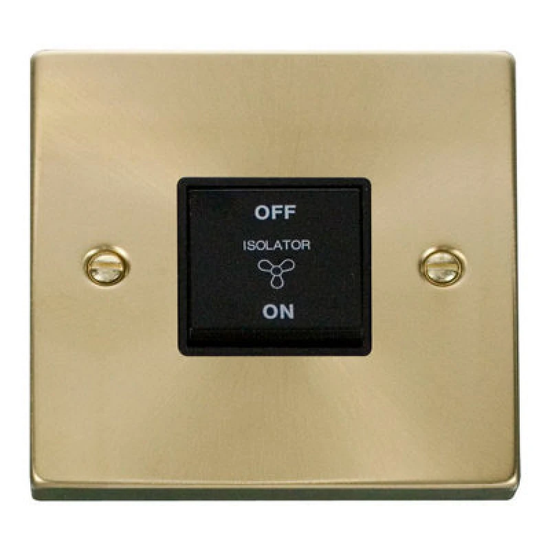 Image of SE Home Satin / Brushed Brass 10A 3 Pole Fan Isolation Switch Gold