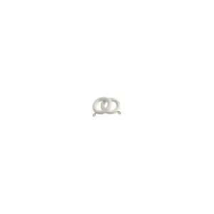 Image of Wooden Curtain Pole Ring Hooks with Eyes16 White Rings
