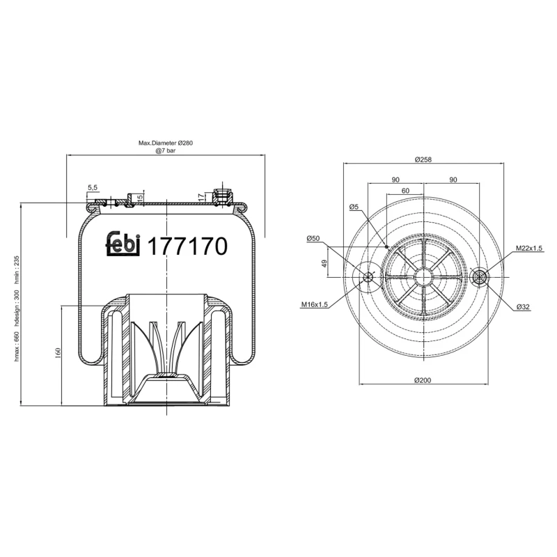 Image of Boot, air suspension FEBI BILSTEIN 177170