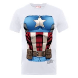 Image of Marvel Avengers Assemble Captain America Chest T-Shirt - White - L