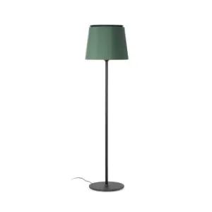 image of Savoy Floor Lamp Round Tappered Shade Green, E27