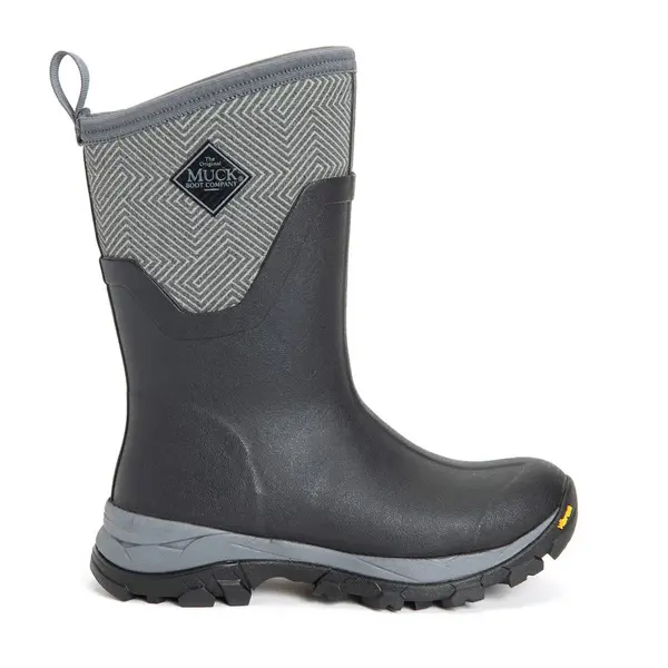 Image of Muck Boots Arctic Ice Womens AG All Terrain Short Boots (Black/Geometric Grey)-7