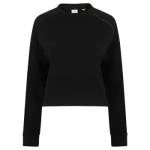 image of Tombo Womens/Ladies Cropped Sweatshirt (L) (Black)