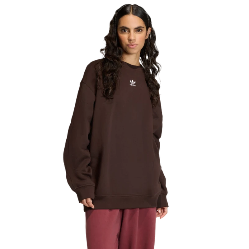 Image of Adidas fleece Women Sweatshirts - Brown - Size XS - Cotton Jersey