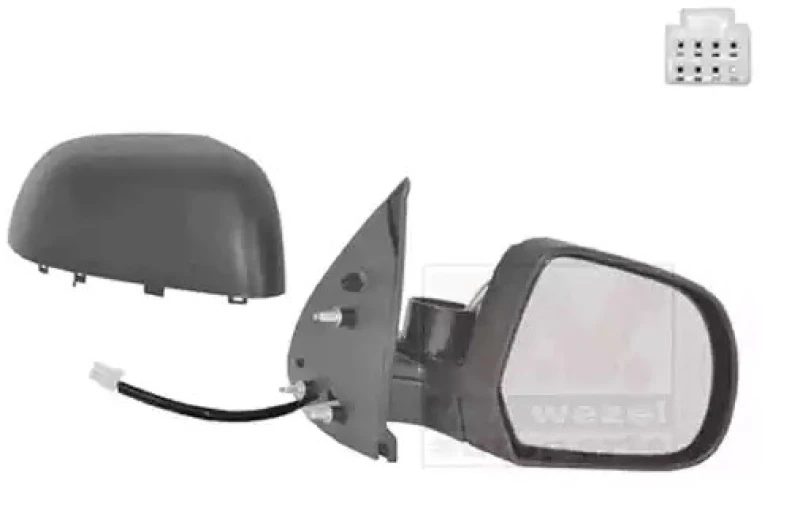 Image of VAN WEZEL 3335808 Wing mirror * HAGUS * Right, Heatable, primed Outside Mirror (50)