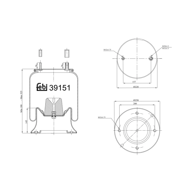 Image of FEBI BILSTEIN 39151 Boot, air suspension Boot,air suspension (324)