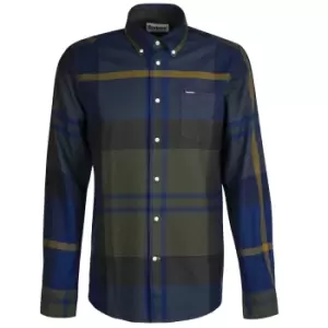 Image of Barbour Mens Dunoon Tailored Shirt Olive Night Large