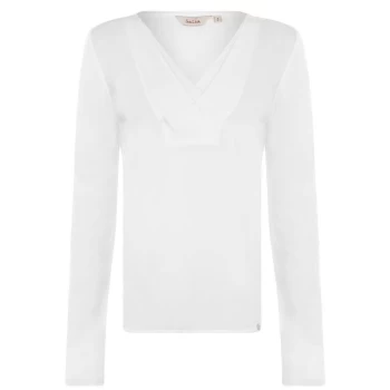 Image of Salsa V Neck Blouse - White