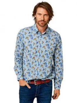 image of Joe Browns Terrific Textured Shirt - Blue Size M Men