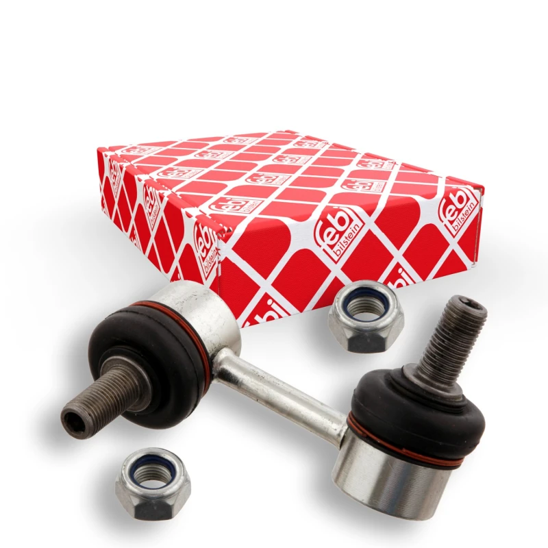Image of FEBI BILSTEIN 27990 Anti-roll bar link OE Turbo NEW, Front Axle Right Steel Link Stabiliser (3229)