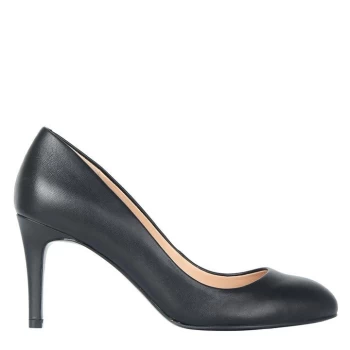 image of Linea Stiletto Almond Shoes - Black Leather