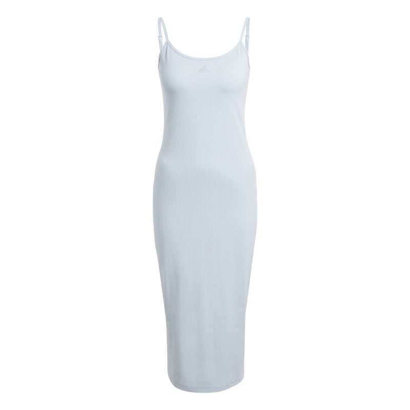 Image of adidas ALL SZN Rib Fitted Midi Dress Wonder Blue female 16 (XL)