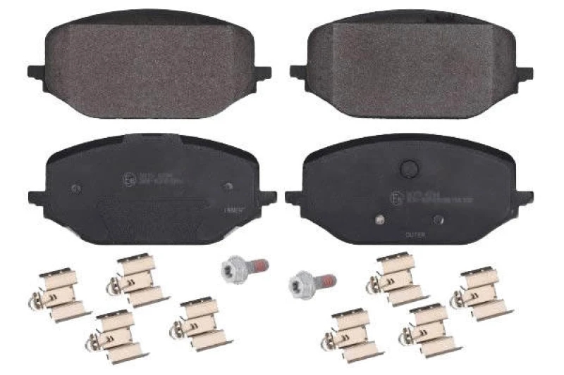 Image of SWAG 33 11 0921 Brake pad set Front Axle, not prepared for wear warning indicator, with anti-squeak plate Brake Pad Set,disc brake (402)