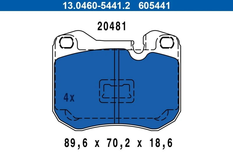 Image of Brake pad set ATE 13.0460-5441.2
