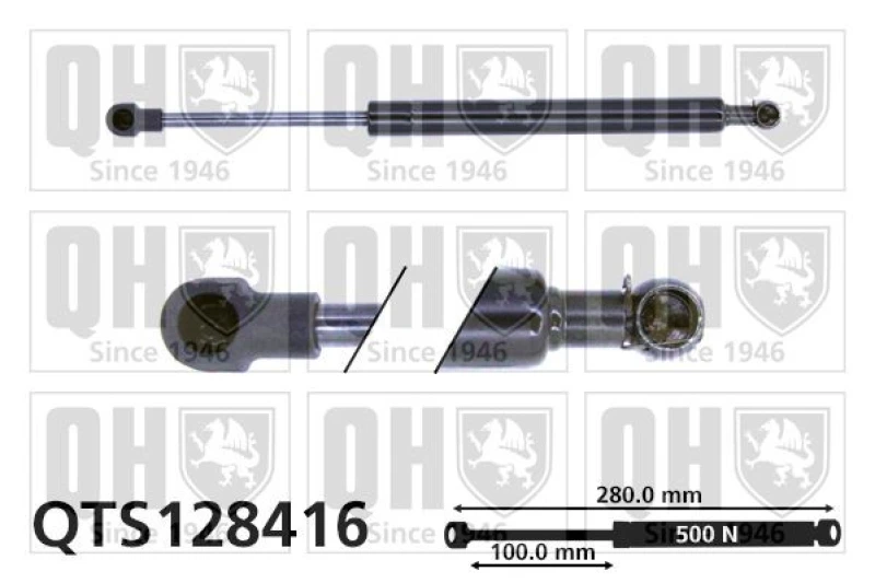 Image of QUINTON HAZELL Tailgate strut QUINTON HAZELL QTS128416