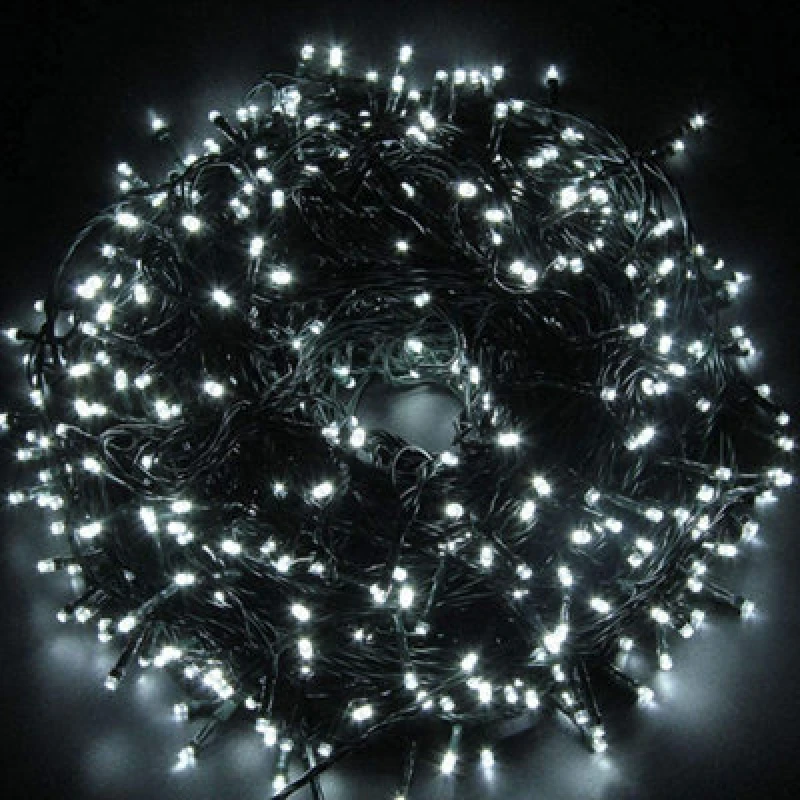 Image of Shatchi 200 LEDs Christmas Fairy String Lights Indoor/Outdoor Green Cable Main power Memory Auto Timer White