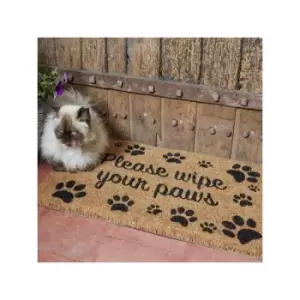 Smart Garden - Wipe Your Paws Print Patterned Doormat Coir pvc Back Outdoor Mat