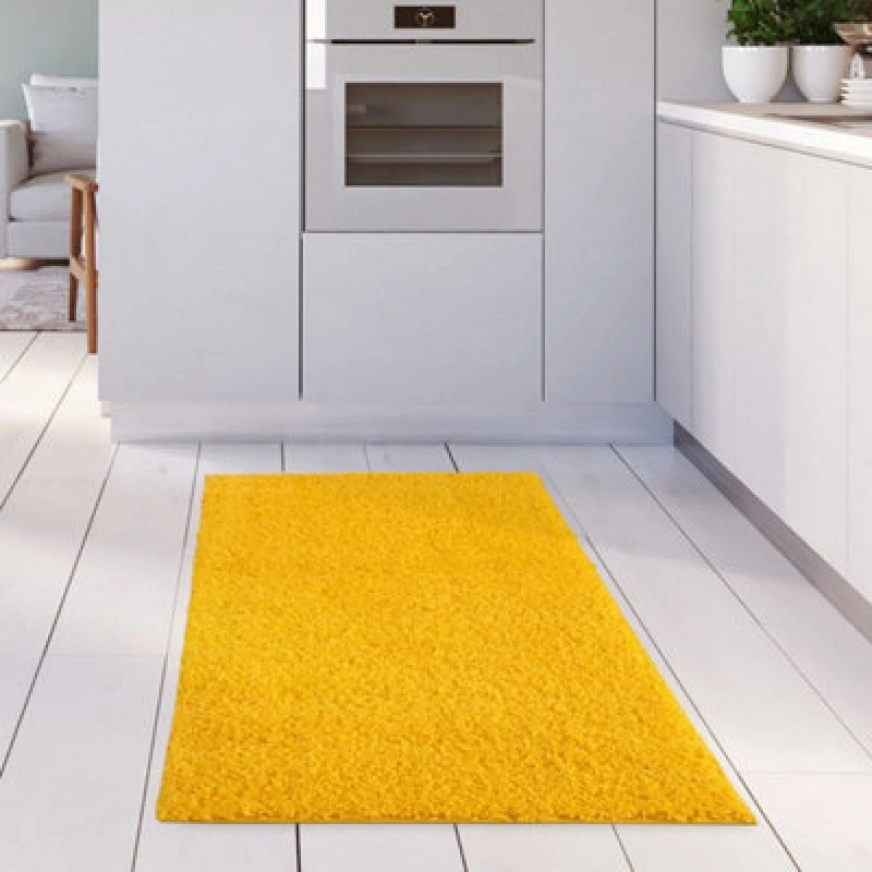 Image of The Rugs Myshaggy Collection Living Room Rugs Solid Design Yellow