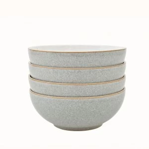 Image of Denby Elements Light Grey 4 Piece Cereal Bowl Set