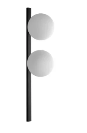 image of Enoire Twin Globe Wall Lamp, Black, Opal, E14