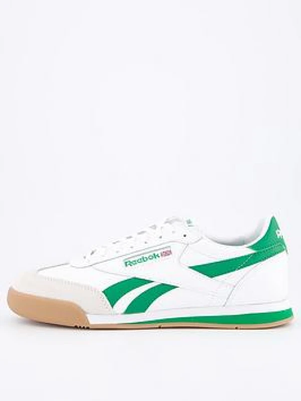 Image of Reebok campio xt trainers in white & green White & Green UK 7 (EU 40½)