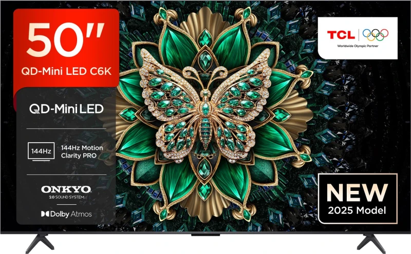 Image of TCL C6K 50" Smart 4K Ultra HD Google TV [2025] - 50C6K-UK