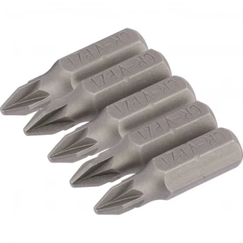 image of Draper Pozi Screwdriver Bit PZ1 25mm Pack of 5