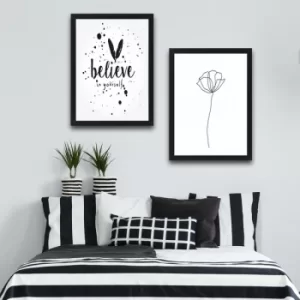 Image of Believe Set Multicolor Decorative Framed Painting (2 Pieces)