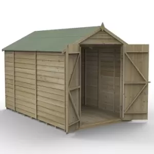 Image of 10a x 6a Forest 4Life 25yr Guarantee Overlap Pressure Treated Windowless Double Door Apex Wooden Shed (3.01m x 1.99m)