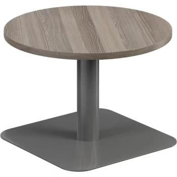 Image of 600MM Circular Low Contract Table - Silver/Grey Oak
