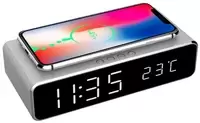 Image of Gembird DAC-WPC-01-S - Digital alarm clock - Rectangle - Silver -...