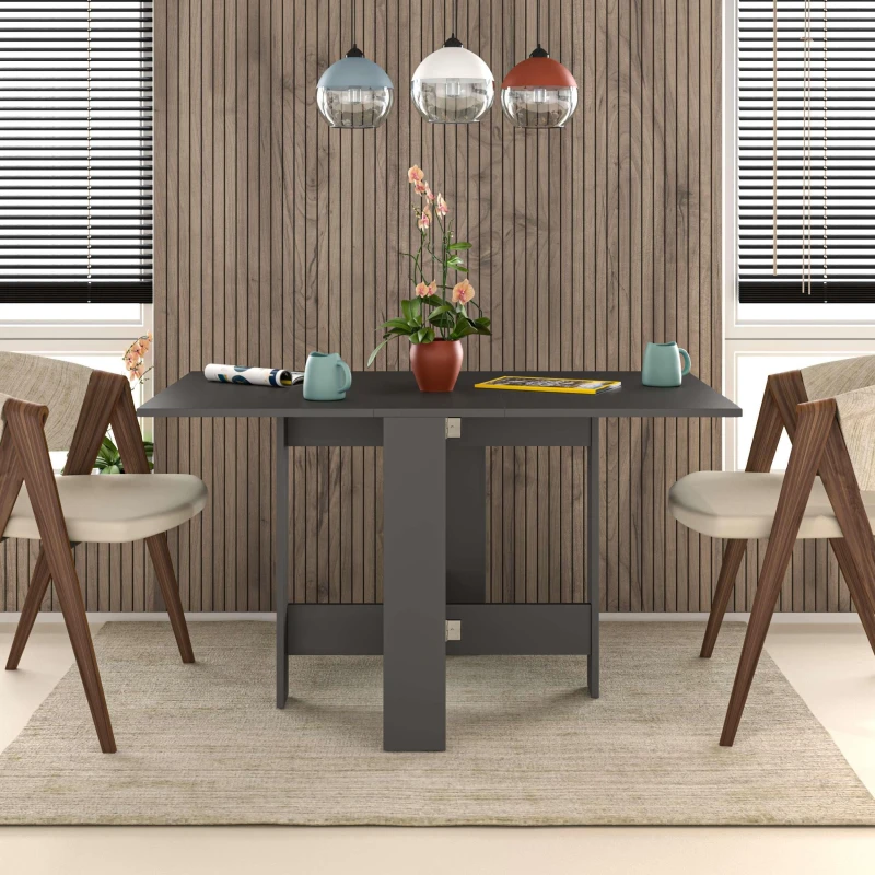 Image of Decortie Artemio Foldable Dining Table 130 X 76Cm Anthracite, Black 8.68081E+12